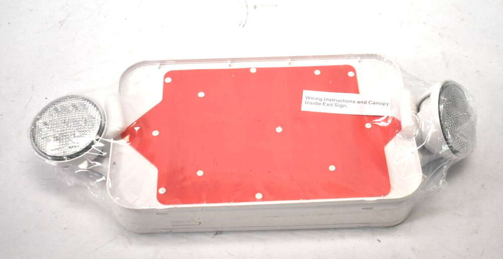 Electric LED White Exit Sign w Red Letters 2 Side Adjustable Light Ceiling Mount