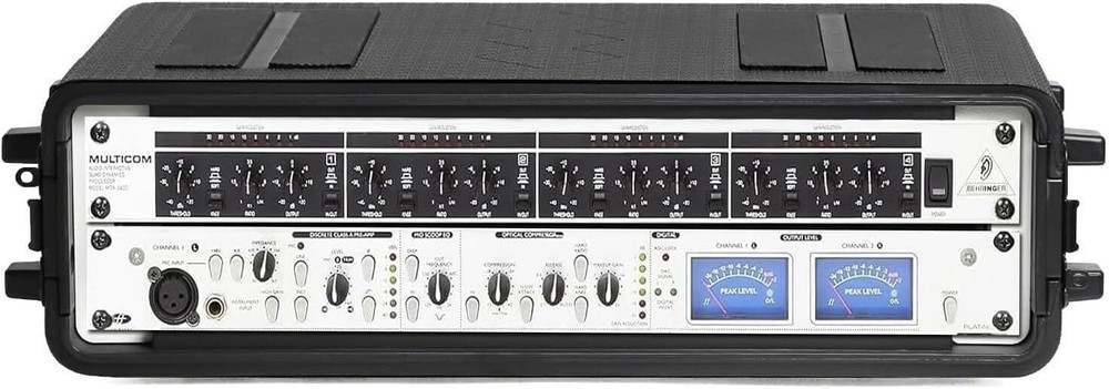 2U/4U/6U Rack Case Depth, 19" Rackmount Flight Cases w/ Microphone Compartments