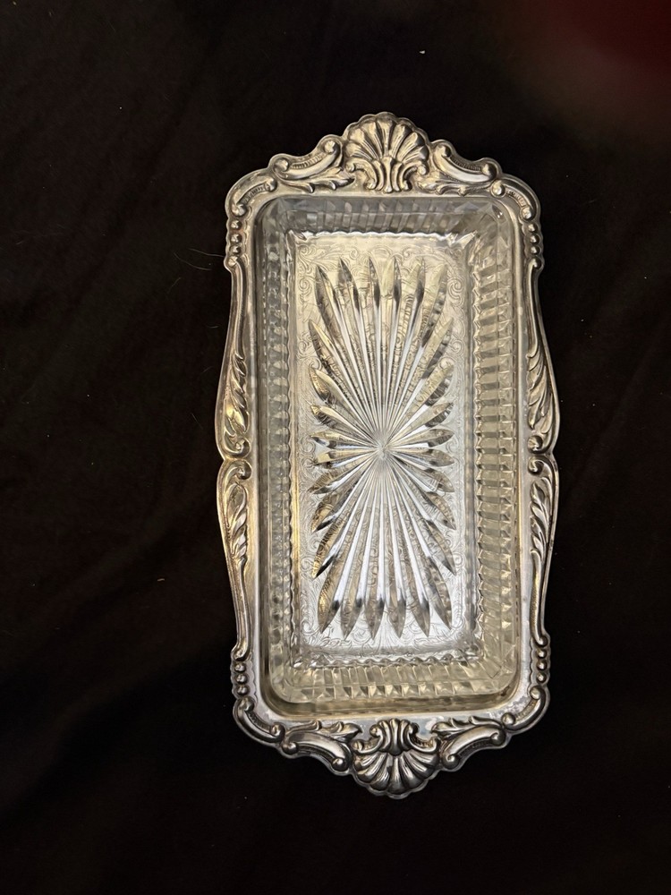 Vintage silver plate trinket dish