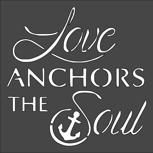 Clear Plastic Stencil - Love Anchors (RE156) (6" or 8")*****