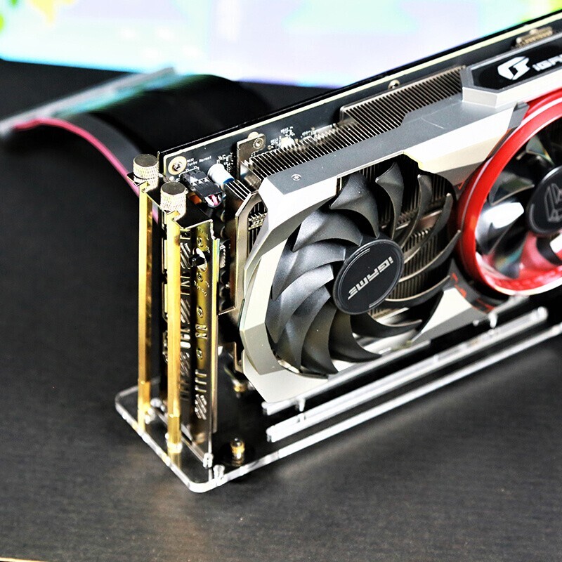 Graphics Card Vertical Kickstand Bracket GPU Holder W/ PCIe 3.0 Extension Cable