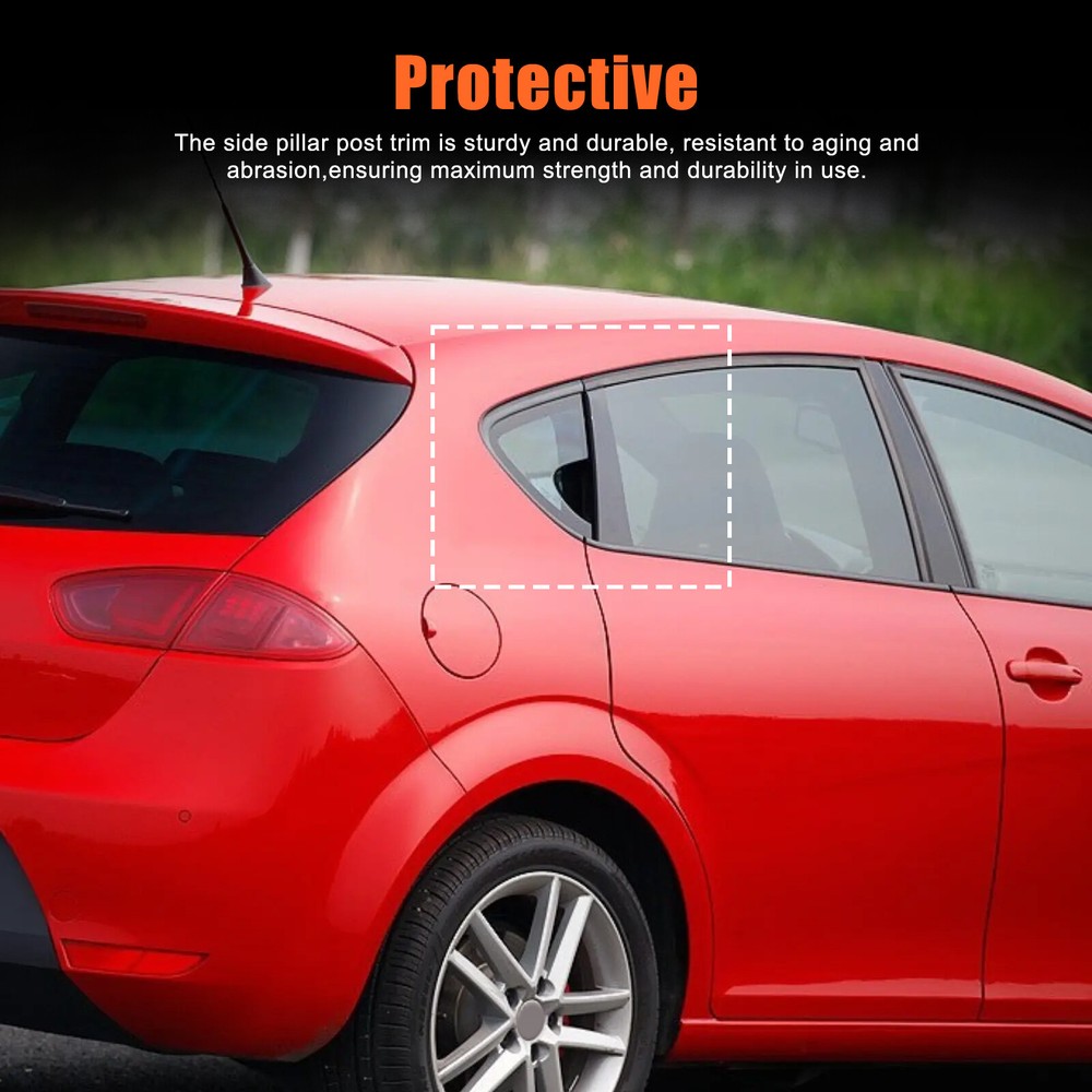 ABS Glossy Black Rear Triangular Louver Trim Panel For Seat Leon 2008-2012