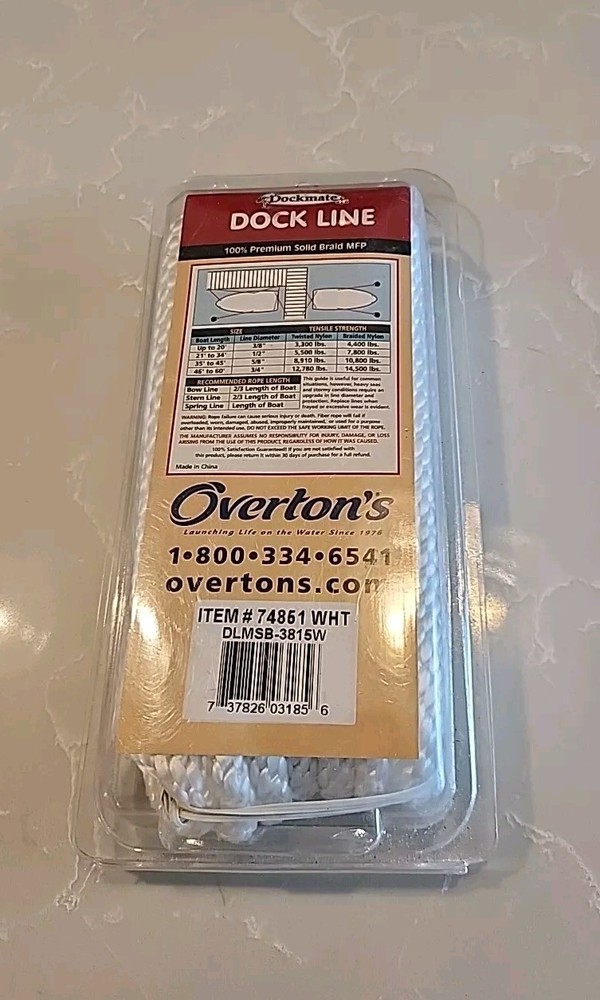 Dockmate DOCK LINE Solid Braid MFP 3/8"x 15' 12" Eye Splice