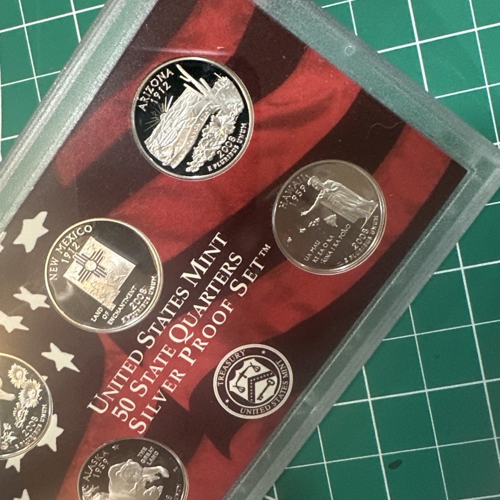 2008 U.S. Mint 50 State Quarters Silver Proof Set