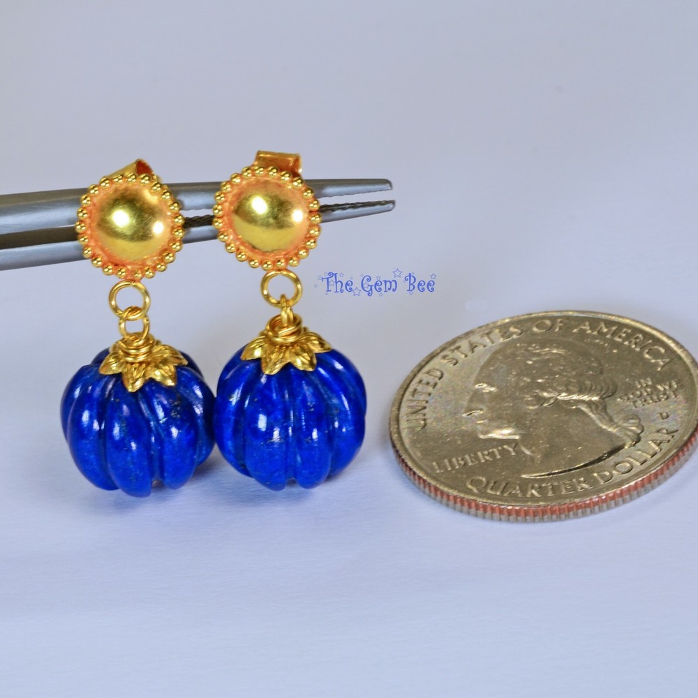 6.5mm 18k Solid Yellow Gold Leaf Design Bead Cap Finding PAIR