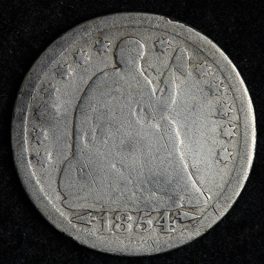 1854 Seated Liberty Silver Half Dime E249 SQCM