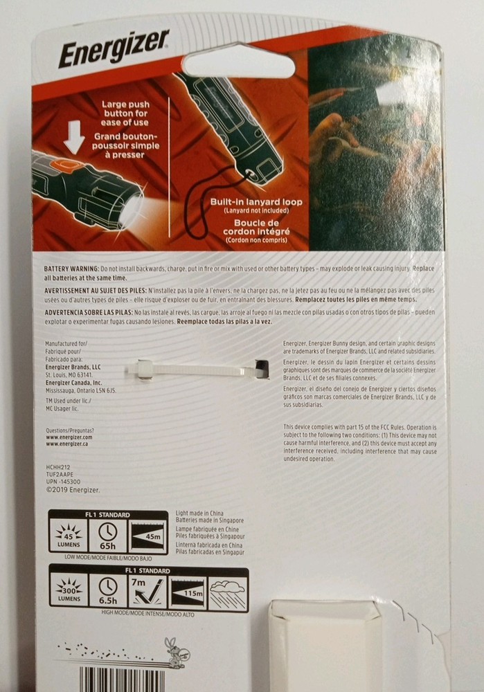 Energizer Hard Case Professional 300 Lumen LED Flashlight