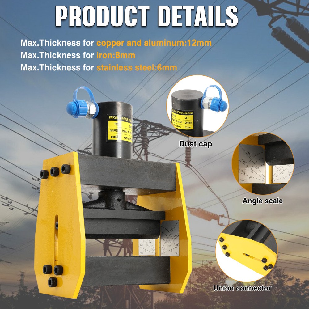 CB-200A Copper Pipe Bender Bus Bar Bending Tool Hydraulic Busbar Bender Machine