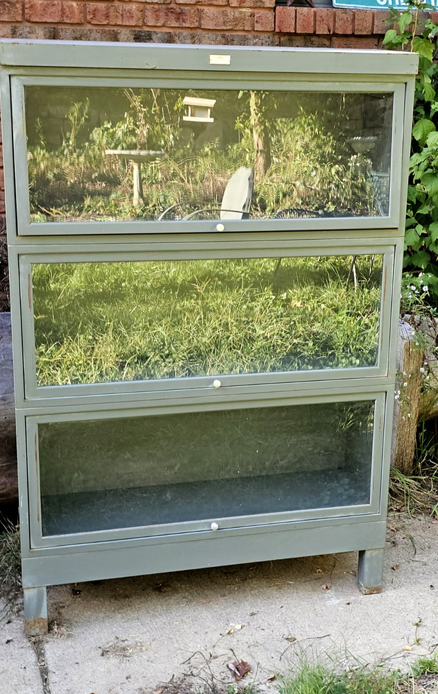 VINTAGE BOOKCASE GENERAL FIREPROOFING CO FREESTANDING BARRISTER 3 STACK INDUSTRI