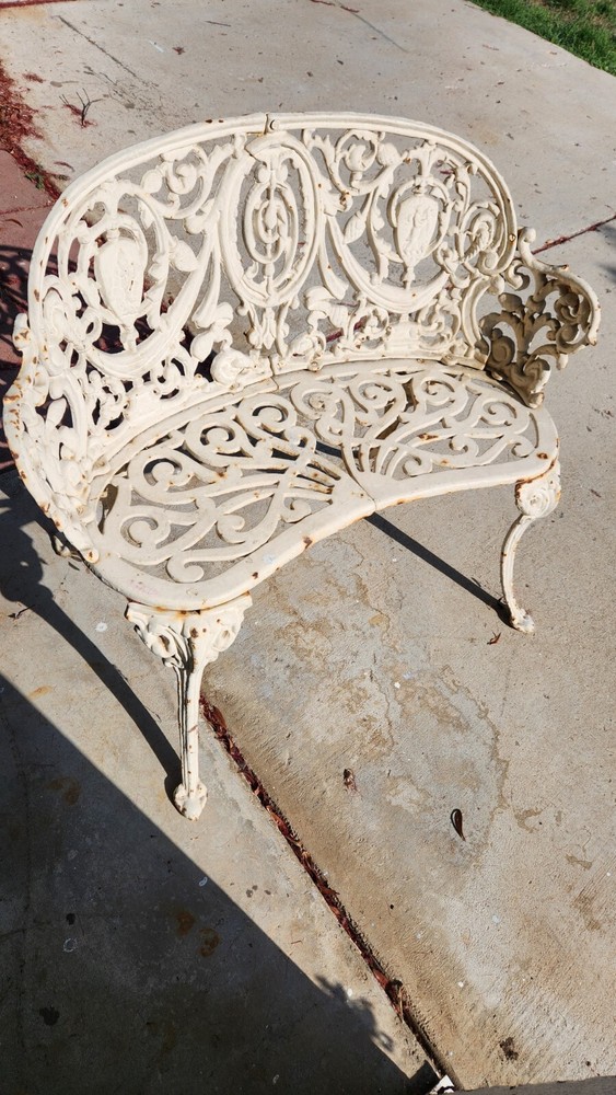 Antique Wrought Iron Bench