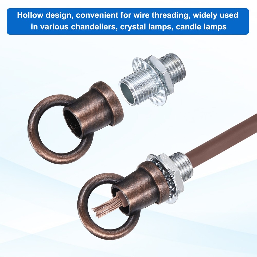 4 Set 8kg M10 1x1.1" Thread Lifting Eye Nut Holder Hook Ring Red Copper