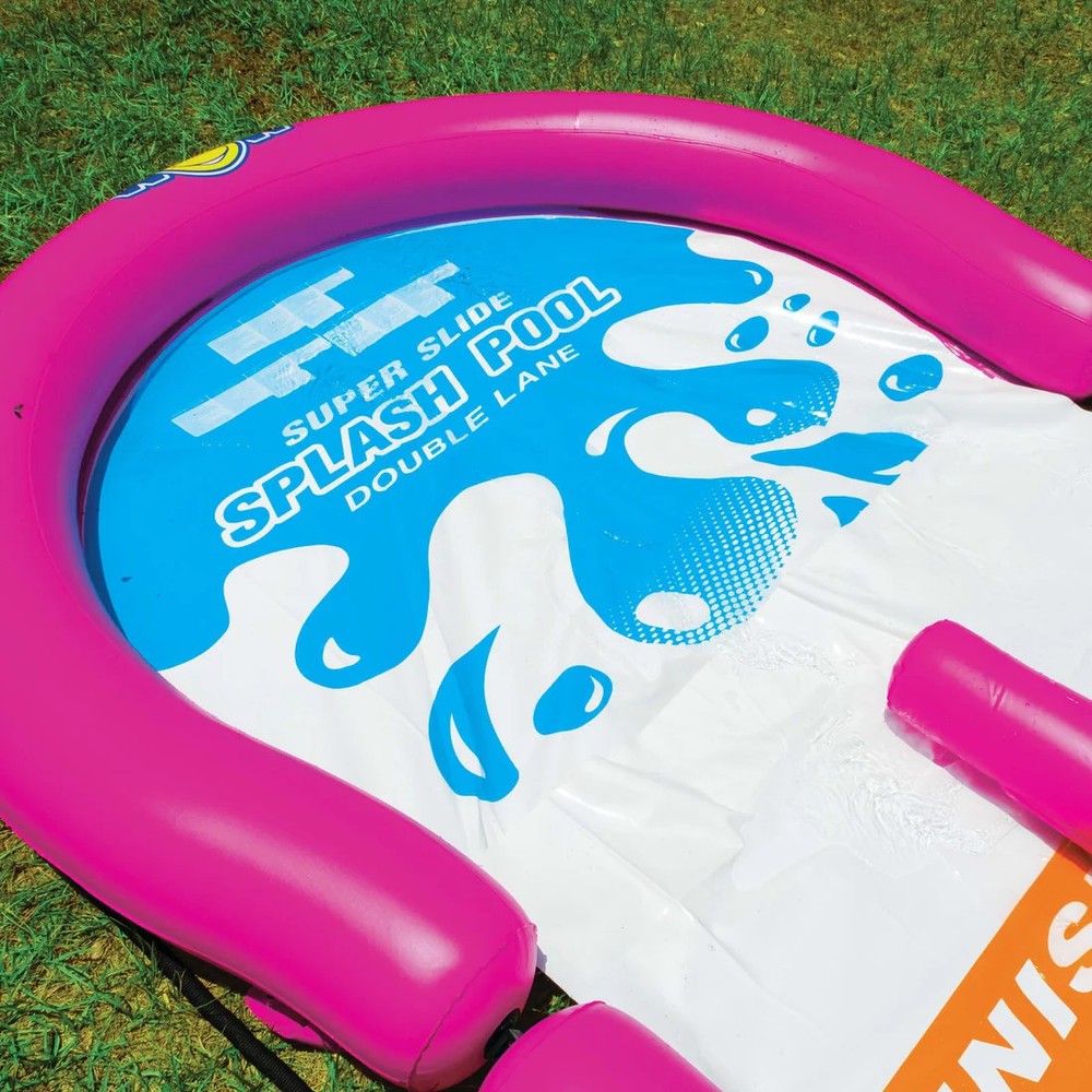 Wow Backyard Double Lane Splash Pool End Super Slide