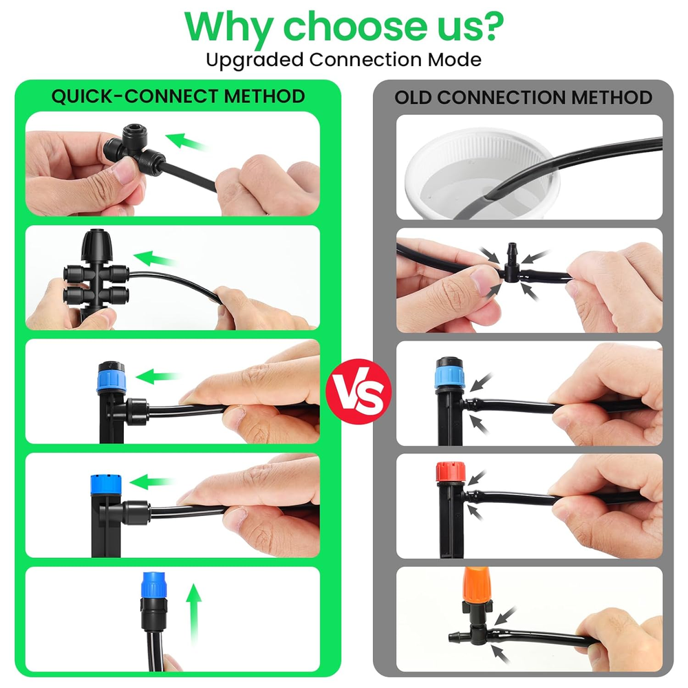 230FT Drip Irrigation System,Quick Connector Garden Watering System Automatic Sp