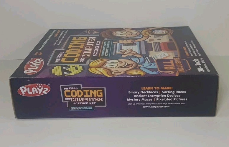 Playz My First Coding & Computer Science Kit Stem Experiments 30 Plus Tools-NEW