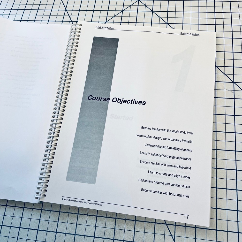 HTML Introduction Technology Courseware Manual 1997 Online Vintage Guide