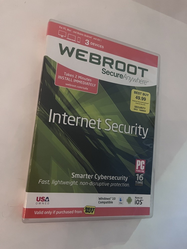 Webroot SecureAnywhere Internet Security - Full Version - 1 Year Subscription