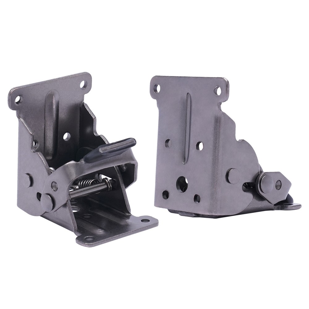 4 Pack Folding Table Leg Brackets, Black Foldable Self-Locking Extension Hinge