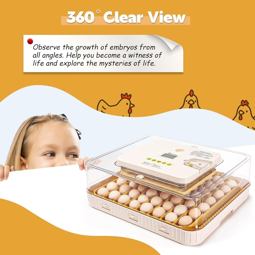 56 Egg Incubator for Hatching Eggs w/Automatic Egg Turner Temperature Display