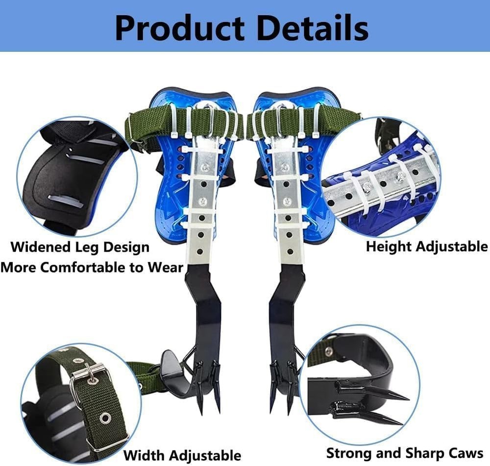 Tree Climbing Spikes Set, Adjustable Tree Climbing Gear Tree Climbing Tool with