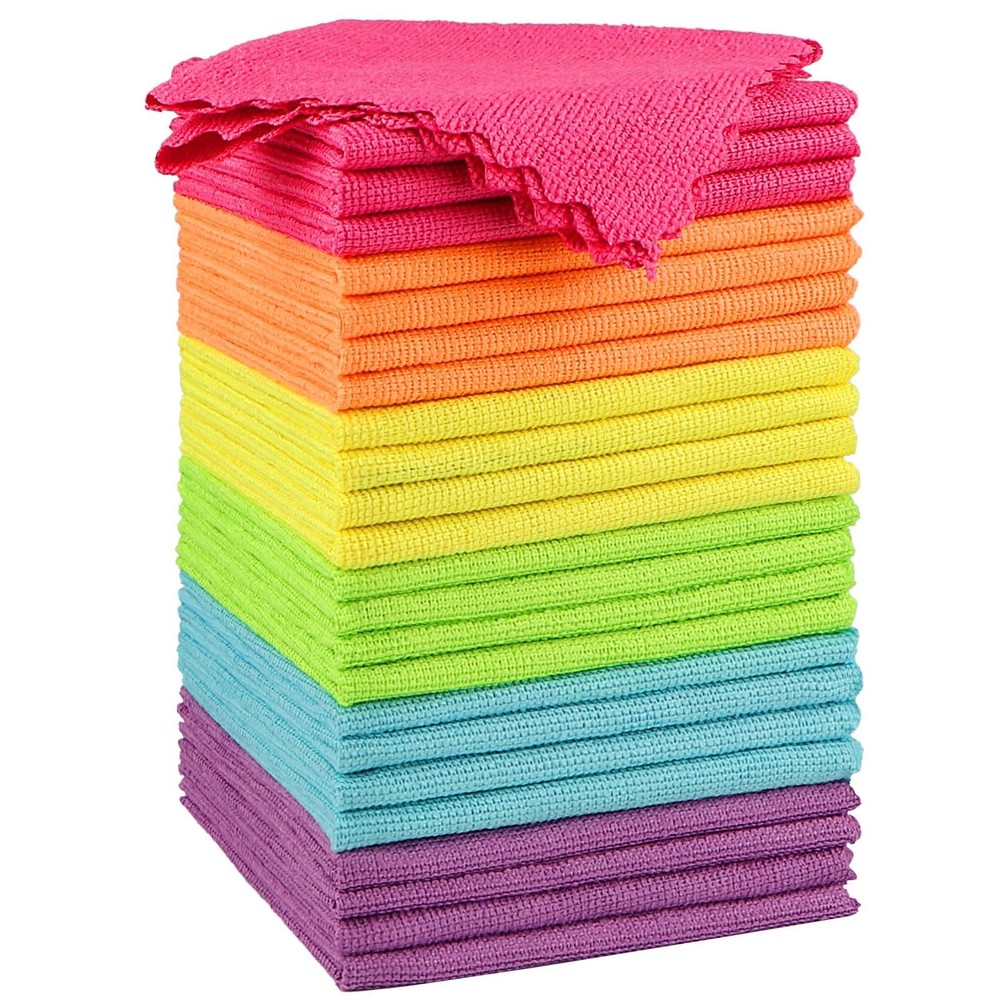 Orighty Microfiber Cleaning Cloth, 24 Pack Highly 24 Pack, Multicolor