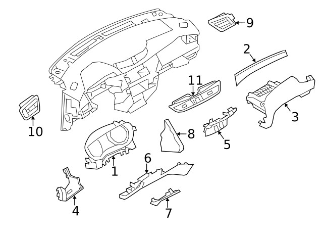 Genuine Nissan Instrument Panel Trim Panel 68109-6FL0B