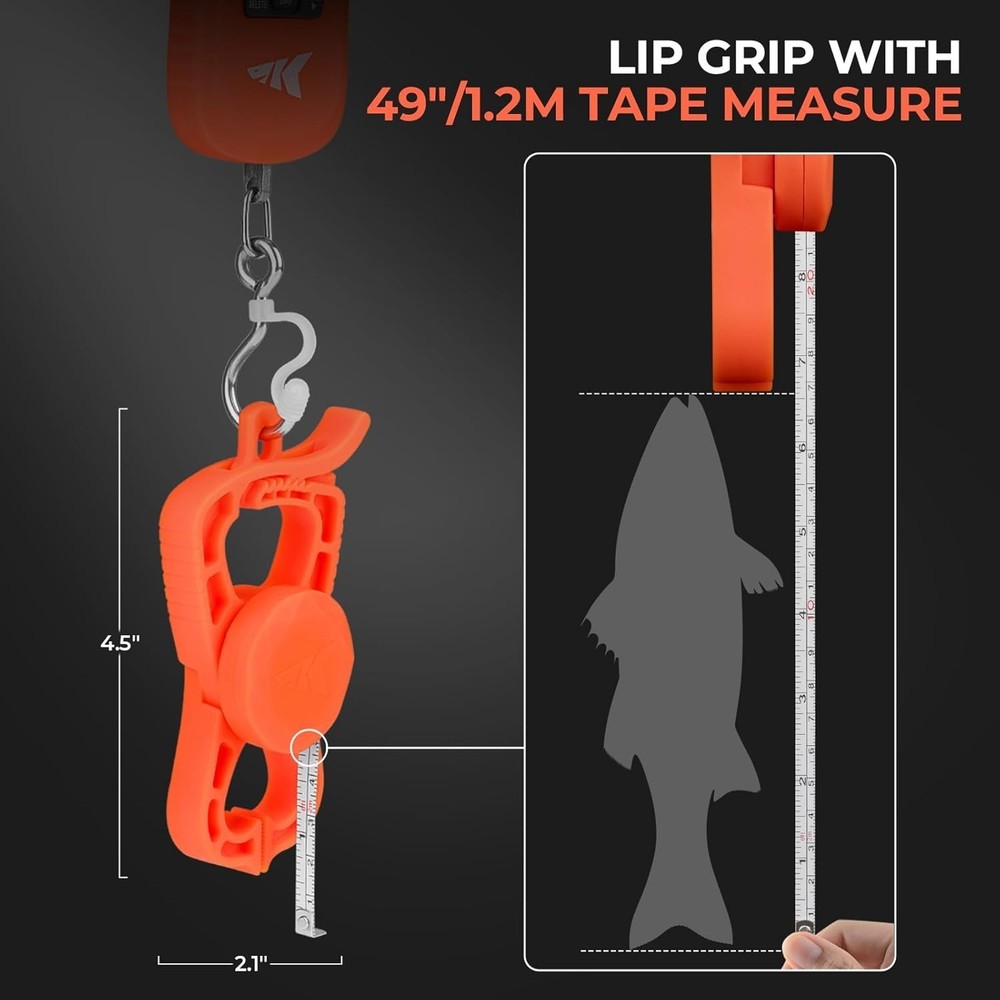 Accurate and Lightweight ToughTide Fishing Scale - Backlit LCD & Memory Function