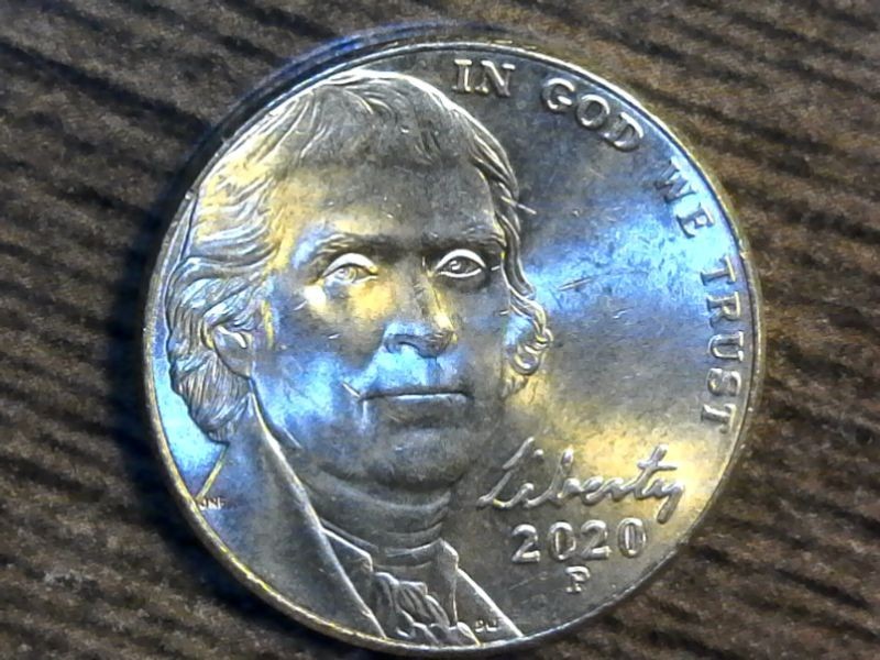 2020-P Jefferson Nickel Massive Bee Hive Error On Reverse