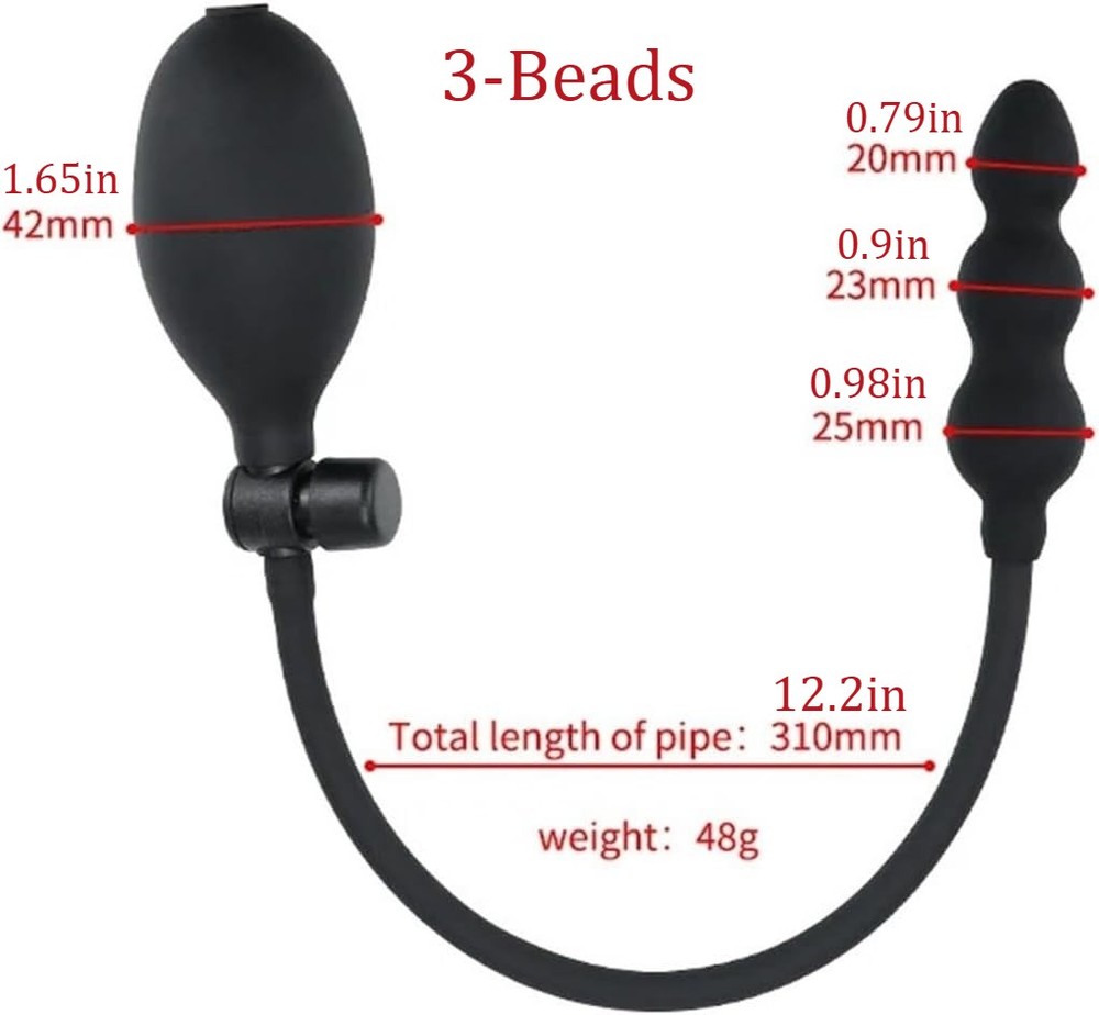 Silicone Inflatable Beads Plug Pump Dilator Expander Plug Trainer BDSM