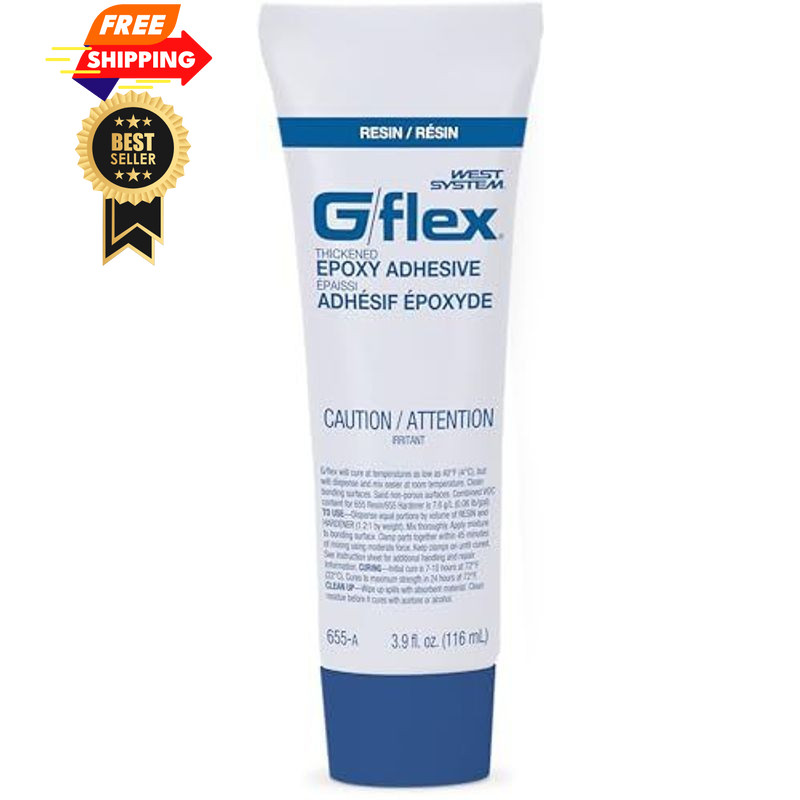 West System 655-8 G/flex Epoxy Adhesive, two 4.5 fl oz., Single Pack, White