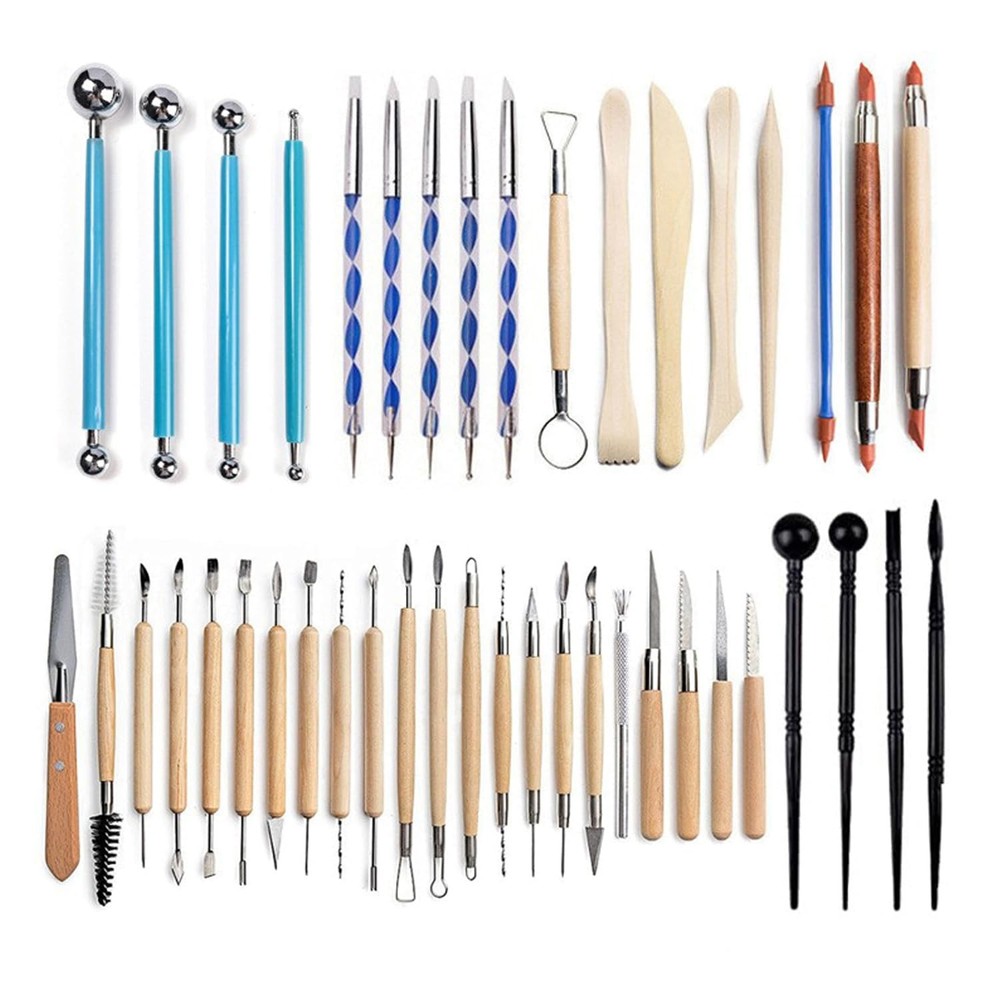 43 Pcs Pottery & Clay Sculpting Tools, Double Sided Ceramic Clay Carving Tool...