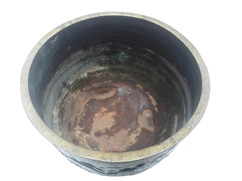 Large Qing Dynasty Bronze Temple censor with Dragons