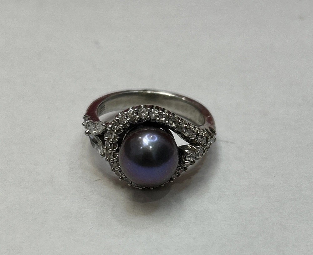 Vintage .925 Solid Sterling Silver Pearl Ring