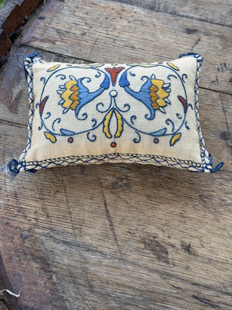 Antique Crewel Work Pin Cushion