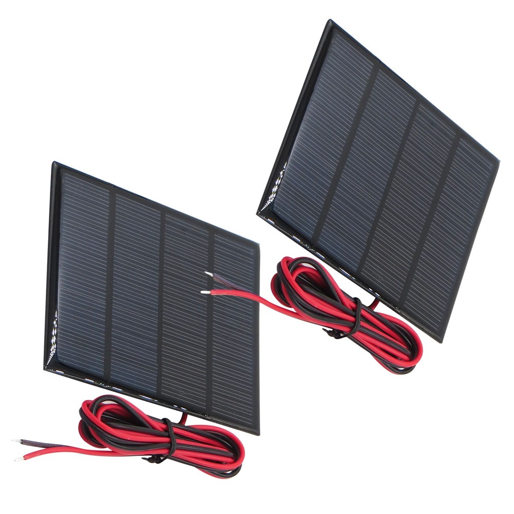 2Pack 12V 1.5W Solar Panel Small Cell Module Epoxy Mobile DC Battery Charger DIY