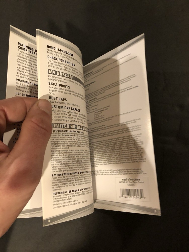 Nascar 06 ps2 Manual Only