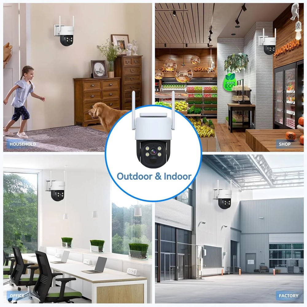Solar Security Camera Outdoor Wireless NVR Security Kit, 4PCS 360° WiFi Security