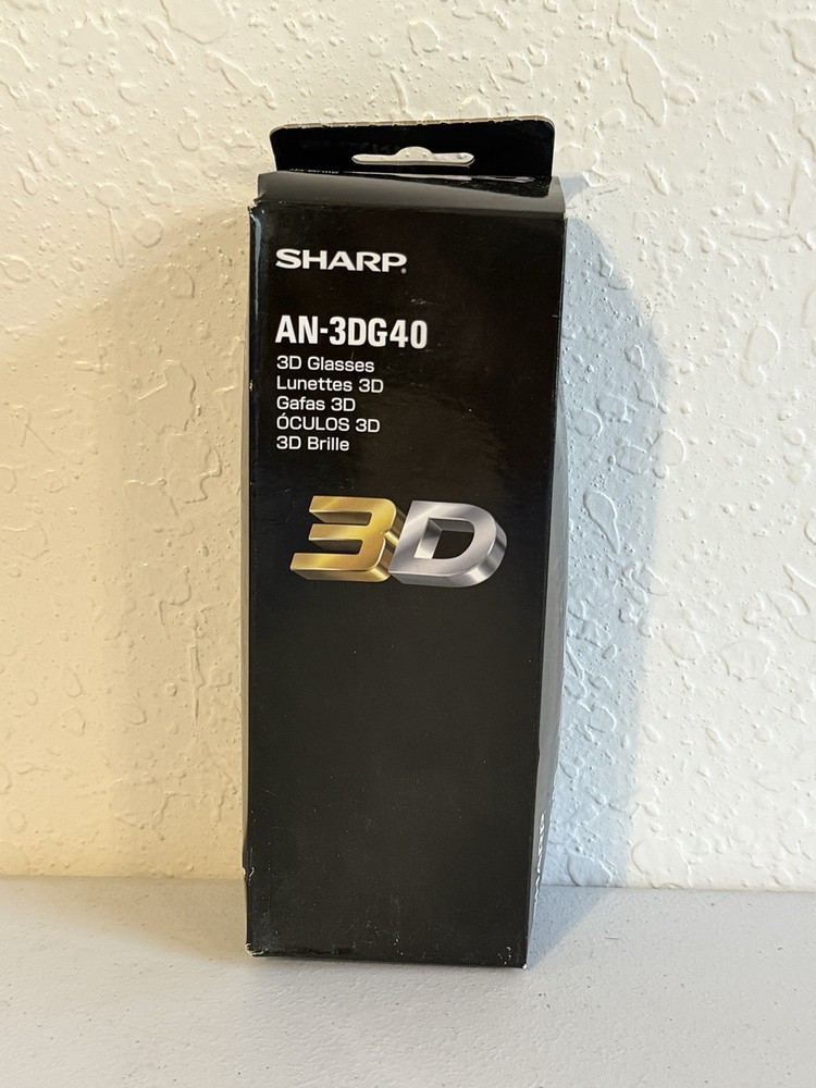 Sharp AN-3DG40 Active Shutter 3D Glasses Black NEW Unopened