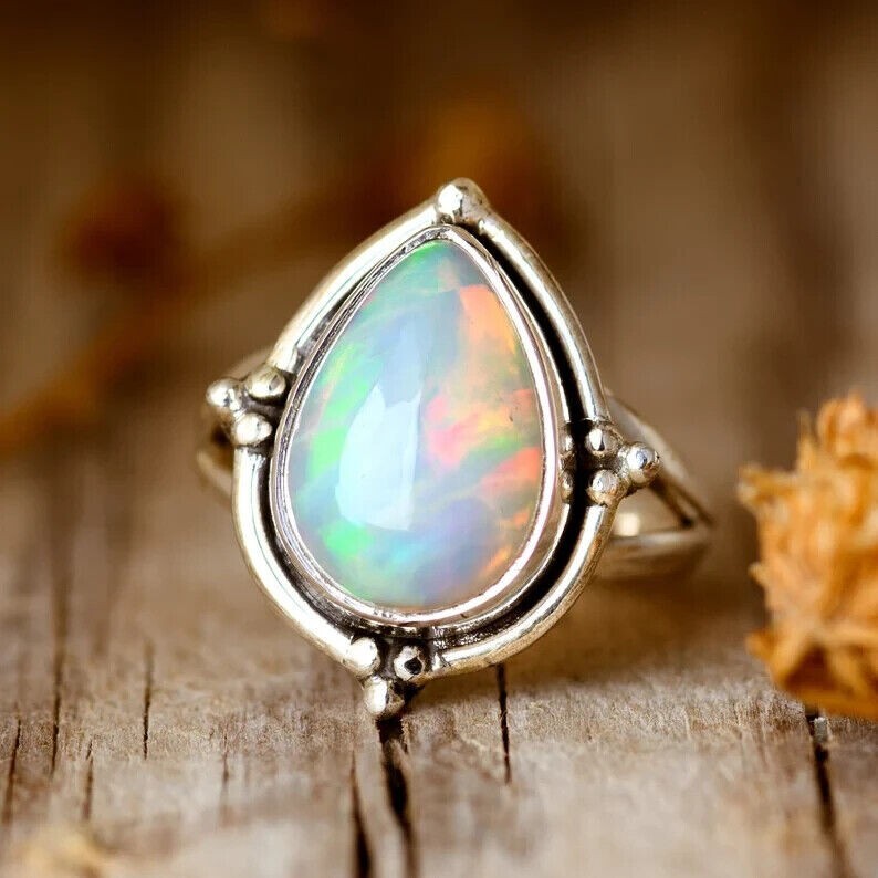 Opal Solid 925 Sterling Silver Beautiful Statement Lovely Ring, All Size M1431
