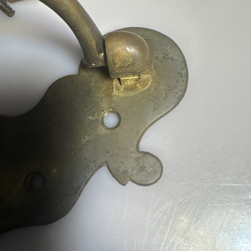 2 RARE MASSIVE 18TH CENTURY CHIPPENDALE BRASS DRAWER /PULL / HANDLE 7”