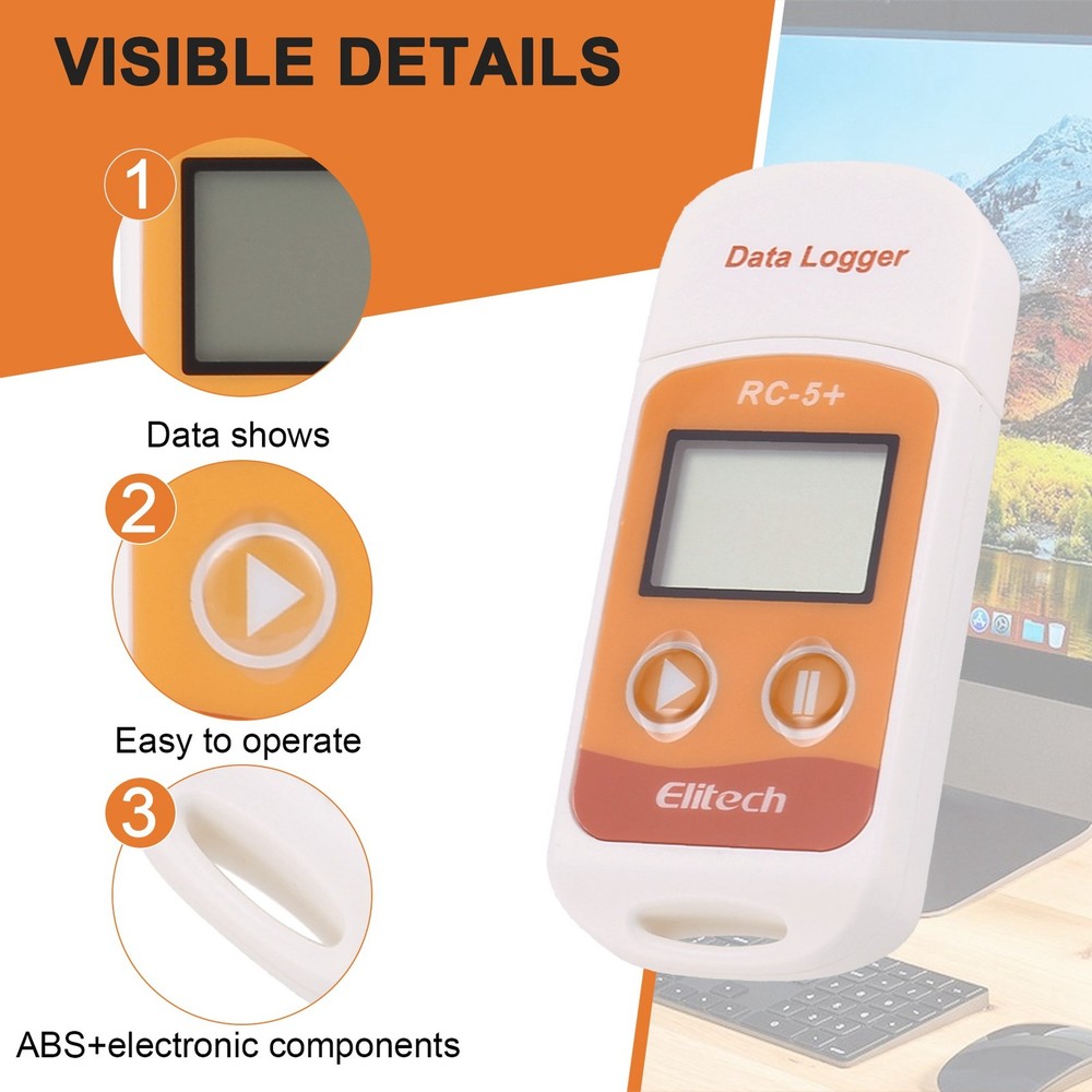 RC-5+ PDF USB Temperature Data Logger Reusable Recorder 320006343