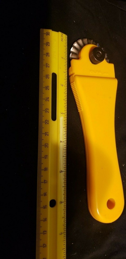 Olfa Pinking Cutter yellow Stainless blade Used