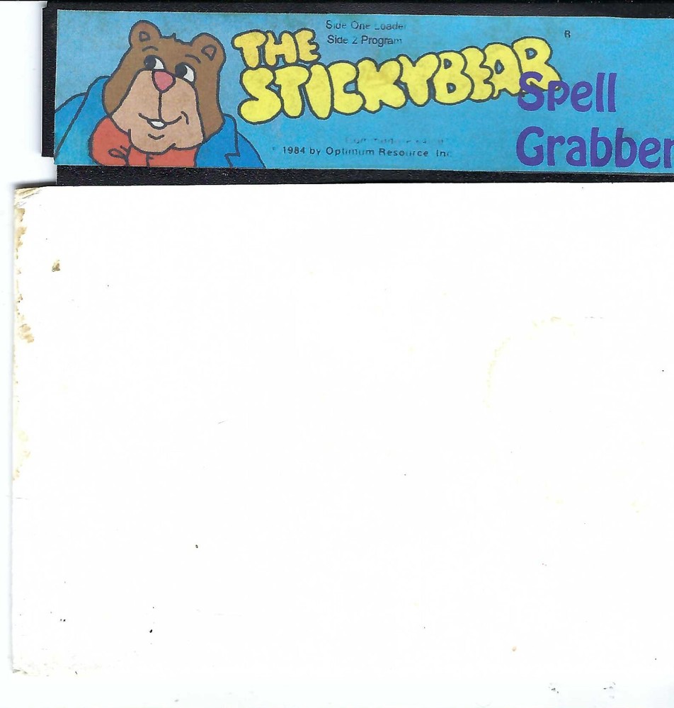 ITHistory (1984) COMMODORE Software:  STICK BEAR SPELL GRABBER  (Optimum) 5.25"
