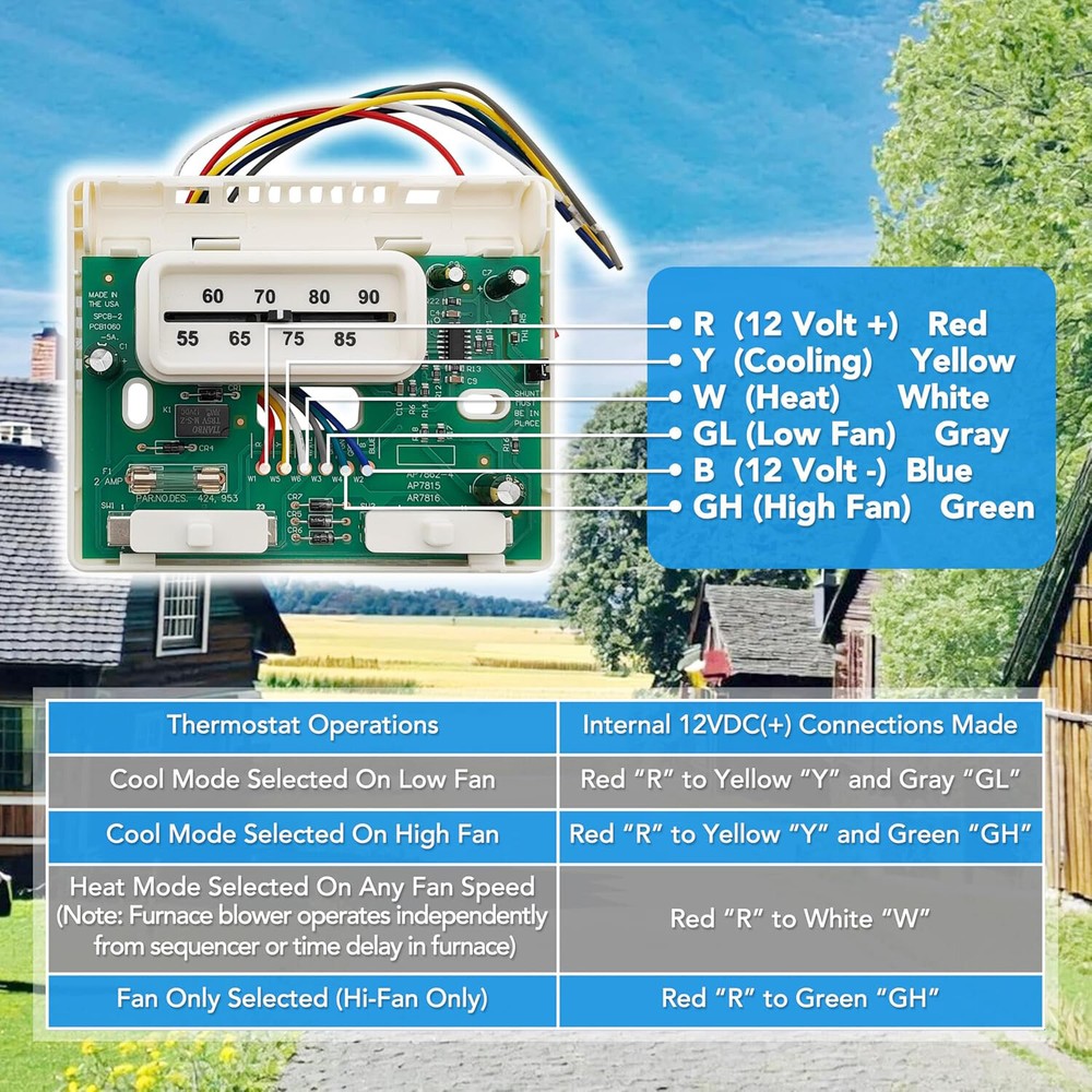 7330G3351 Thermostat For Cole-man RV Air Conditioners Mach Series White