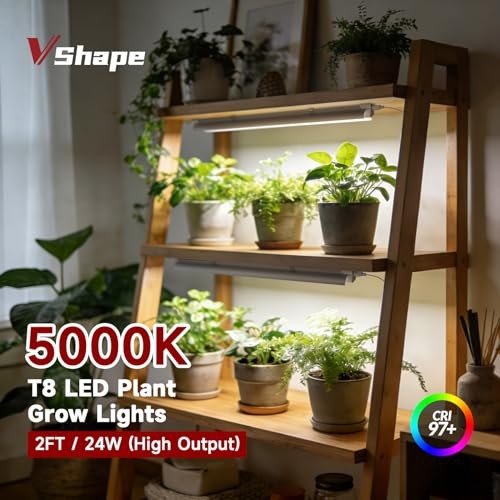2 Pack LED Grow Light 2FT Full Spectrum, 48W(2 x 24W), 2FT-2 Pack 5000K