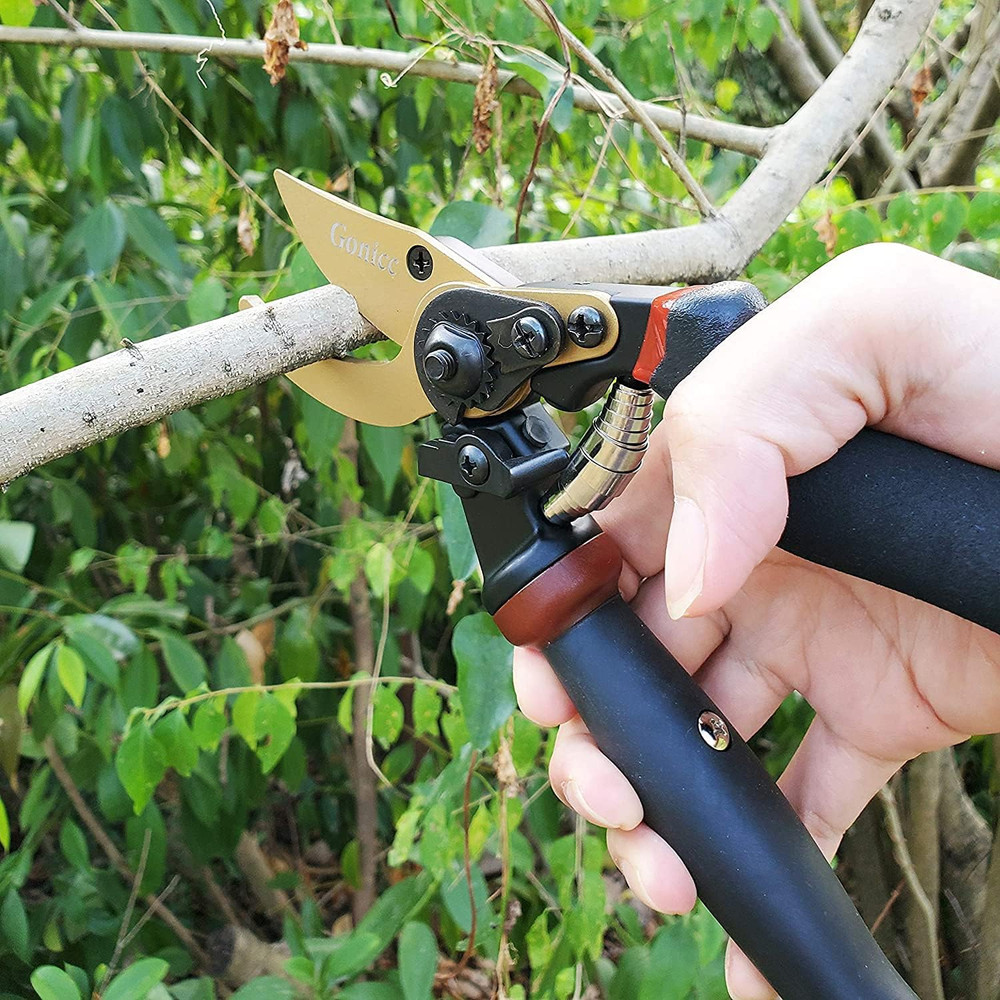 8.5" Professional Rotating Bypass Titanium Coated Pruning Shears(Gpps-1014), Sec