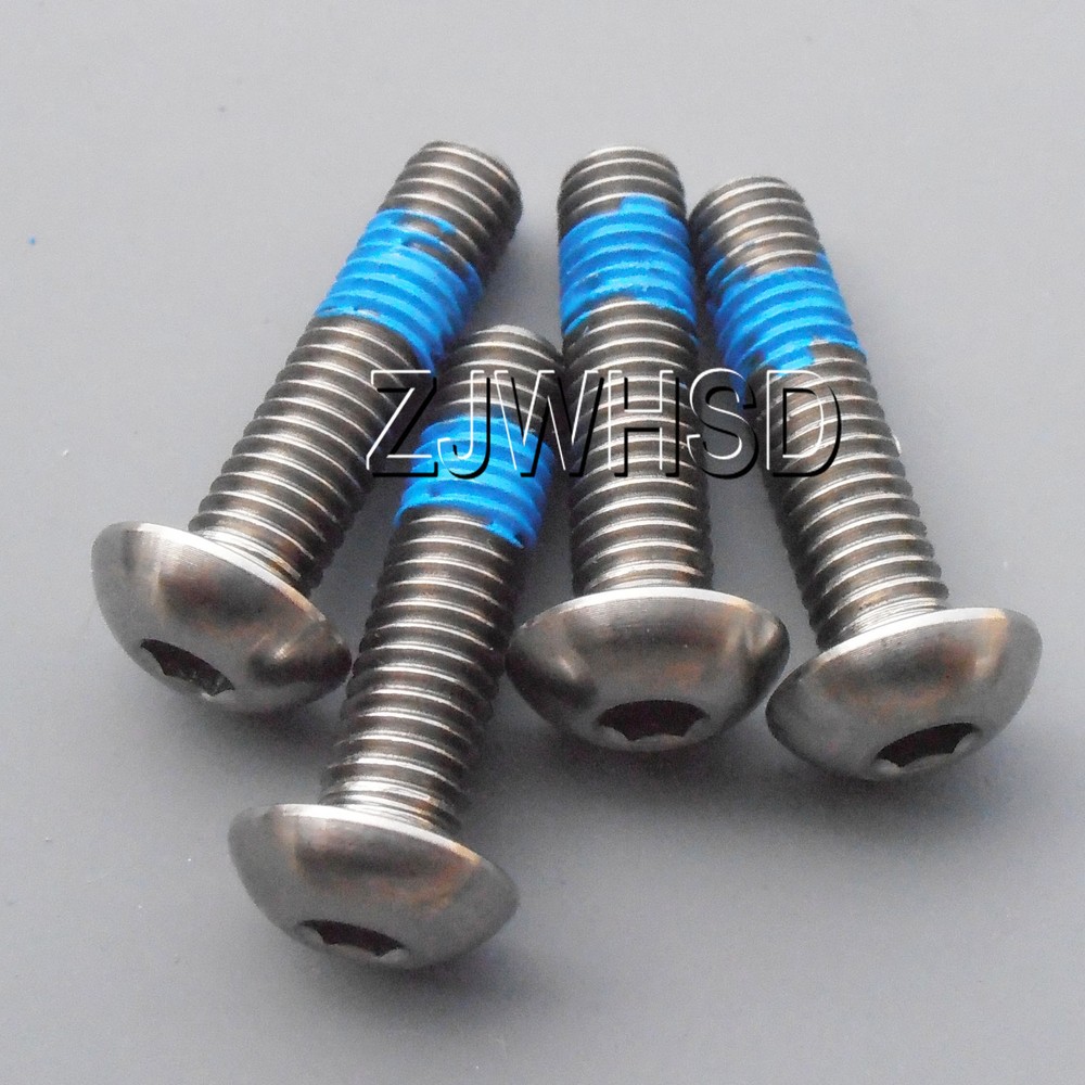 4pcs M5 x 18 mm Titanium Ti Screw Bolt Allen Hex Socket Button Head ThreadLocker