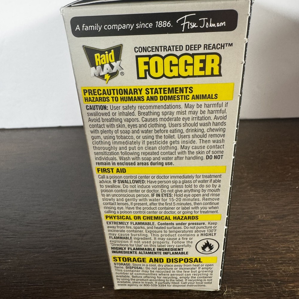 RAID MAX CONCENTRATED DEEP REACH FOGGER Kills Roaches & Fleas 3-Pack