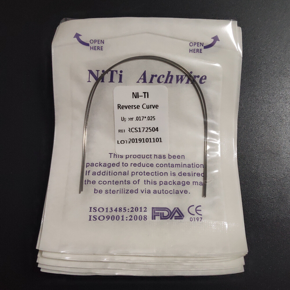 50 Packs Dental Reverse Curve Niti Rectangular Arch Wire Orthodontic Bows