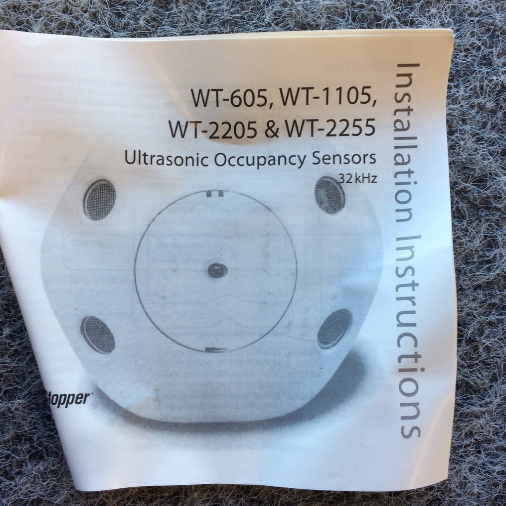 Legrand Wattstopper WT-605 Ultrasonic Ceiling Occupancy Sensor White 24 volt