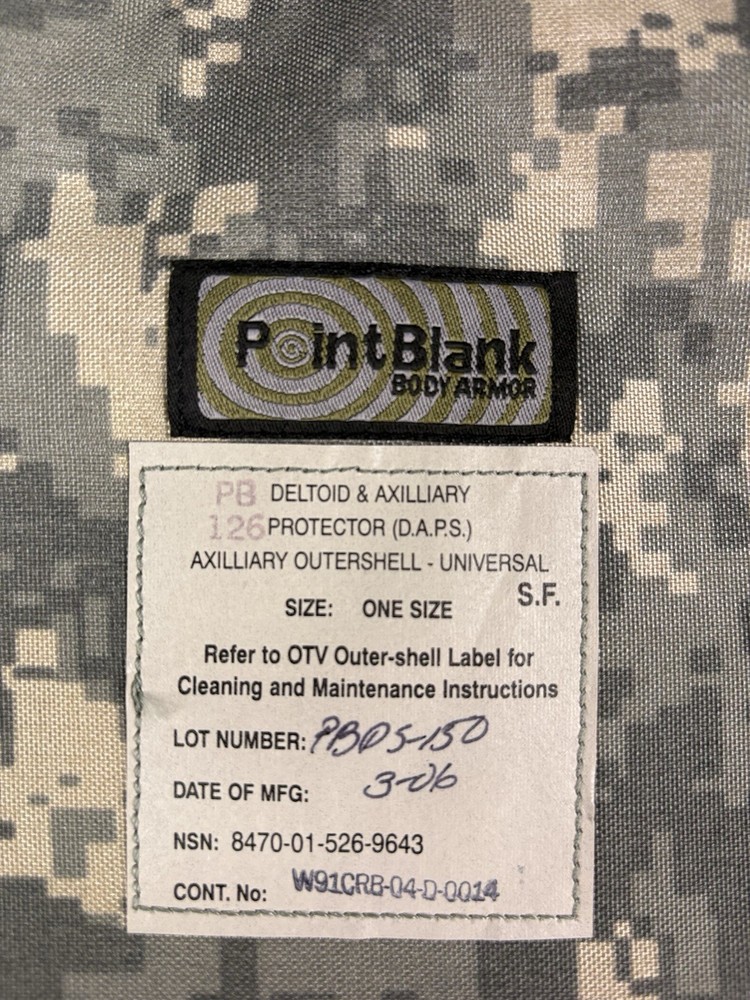 Point Blank Deltoid & Axillary Protector Outer shell